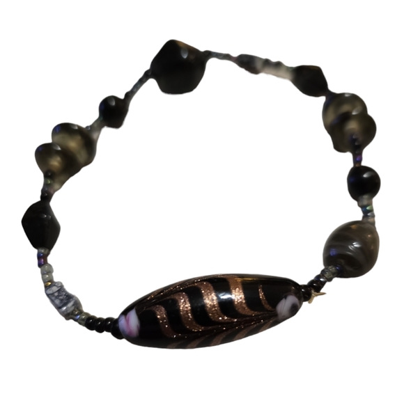 Vintage Handmade Venetian Glass Beaded Bracelet L12 - Picture 1 of 2